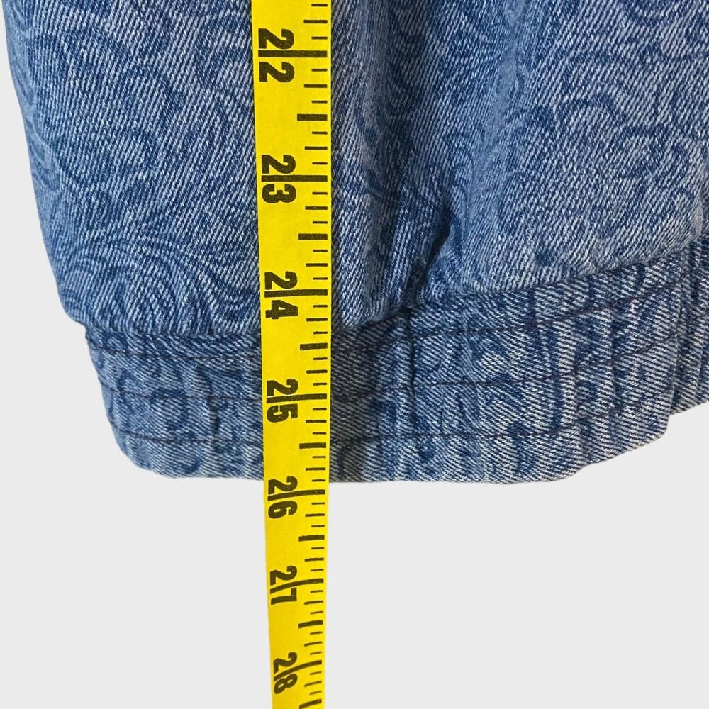 Vintage Saint Germain Blue Floral Motif Western Denim Jacket Women's Size Large - Picture 12 of 13